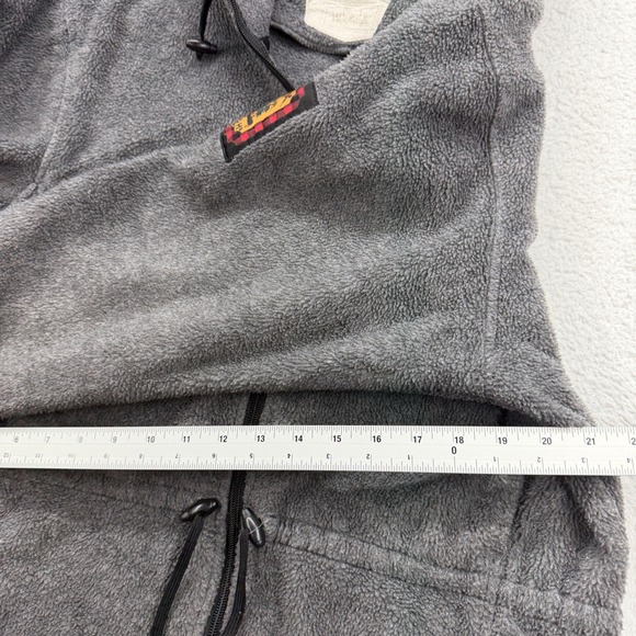 VTG Woolrich Mens M USA Made Gray Fleece Full Zip Hooded Jacket Outdoor Patch - Picture 7 of 9